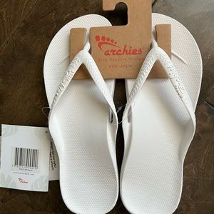 Womens Archie’s high arch support flip flops white size 6 BRAND NEW